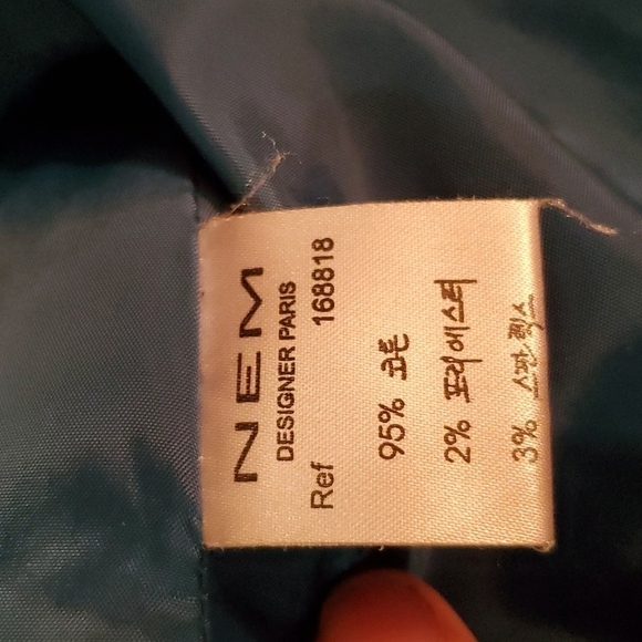 Nem Luxury Paris Jacket Womens Size 6 Pea Coat Plaid Turquoise Black - Picture 6 of 7